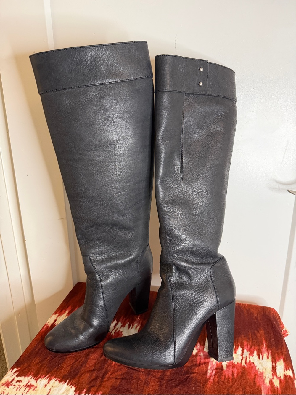 3.1 Phillip Lim Black Leather Knee-High Heeled Boots